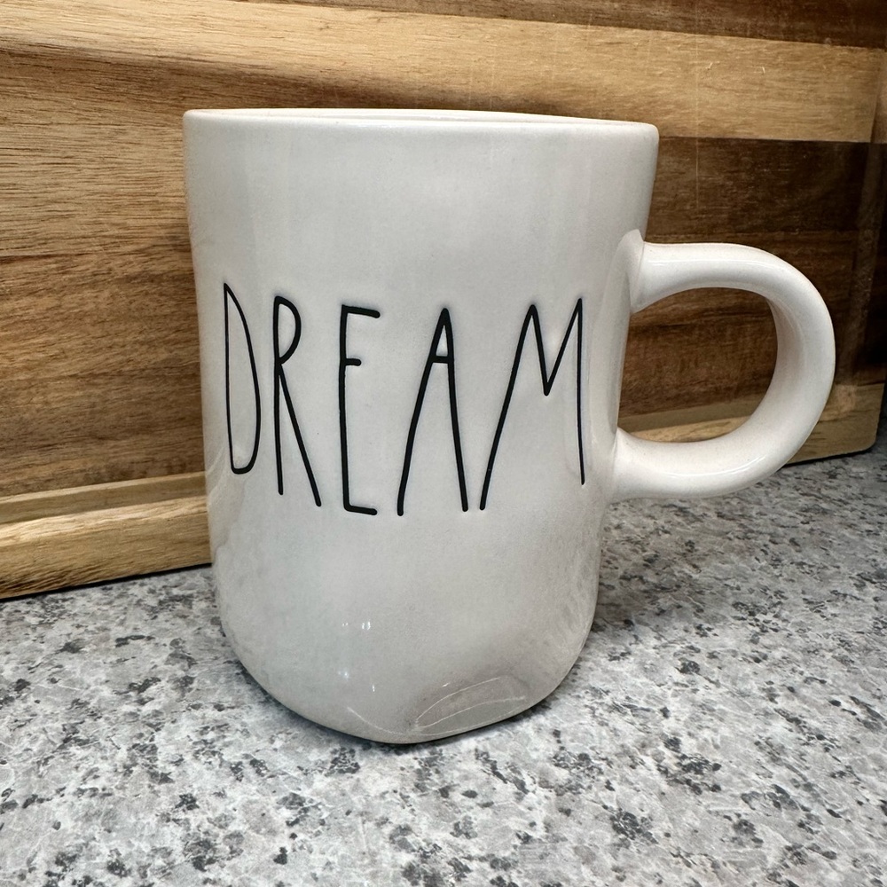 Rae Dunn White Ceramic Mug with 'DREAM'